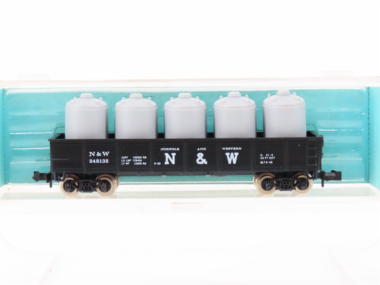 N Scale Atlas 3506 N&W Norfolk & Western 42' Gondola #248135 w/ Load