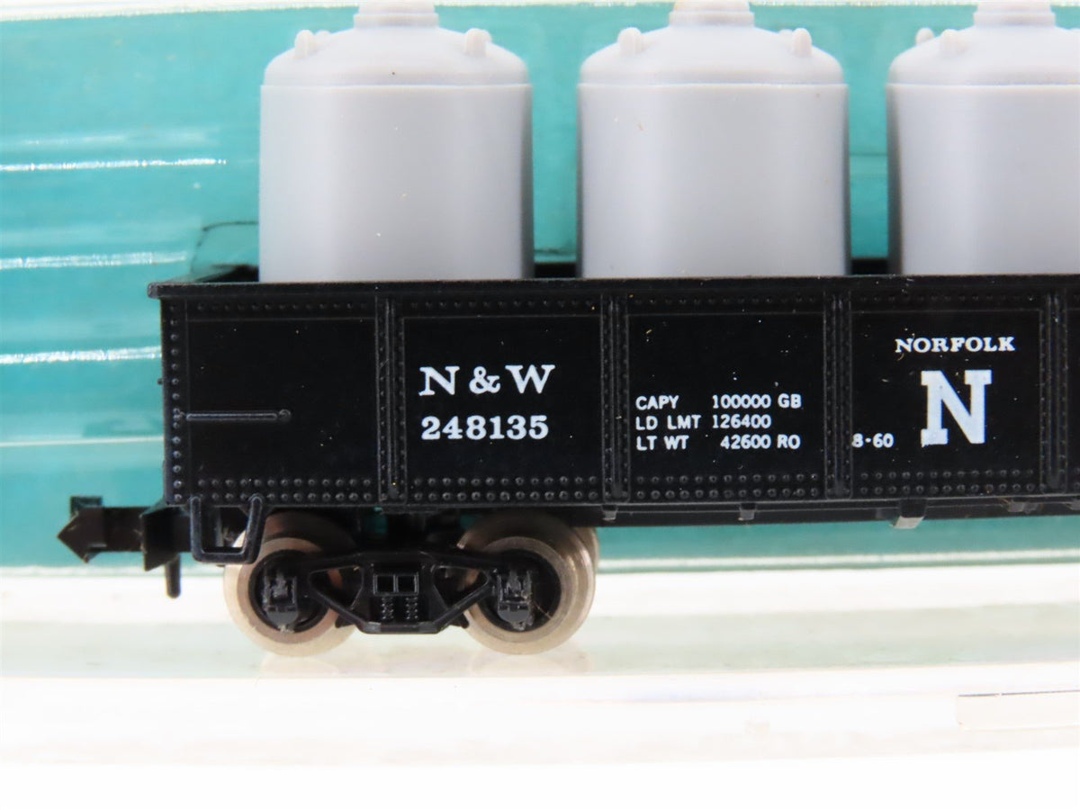 N Scale Atlas 3506 N&amp;W Norfolk &amp; Western 42&#39; Gondola #248135 w/ Load