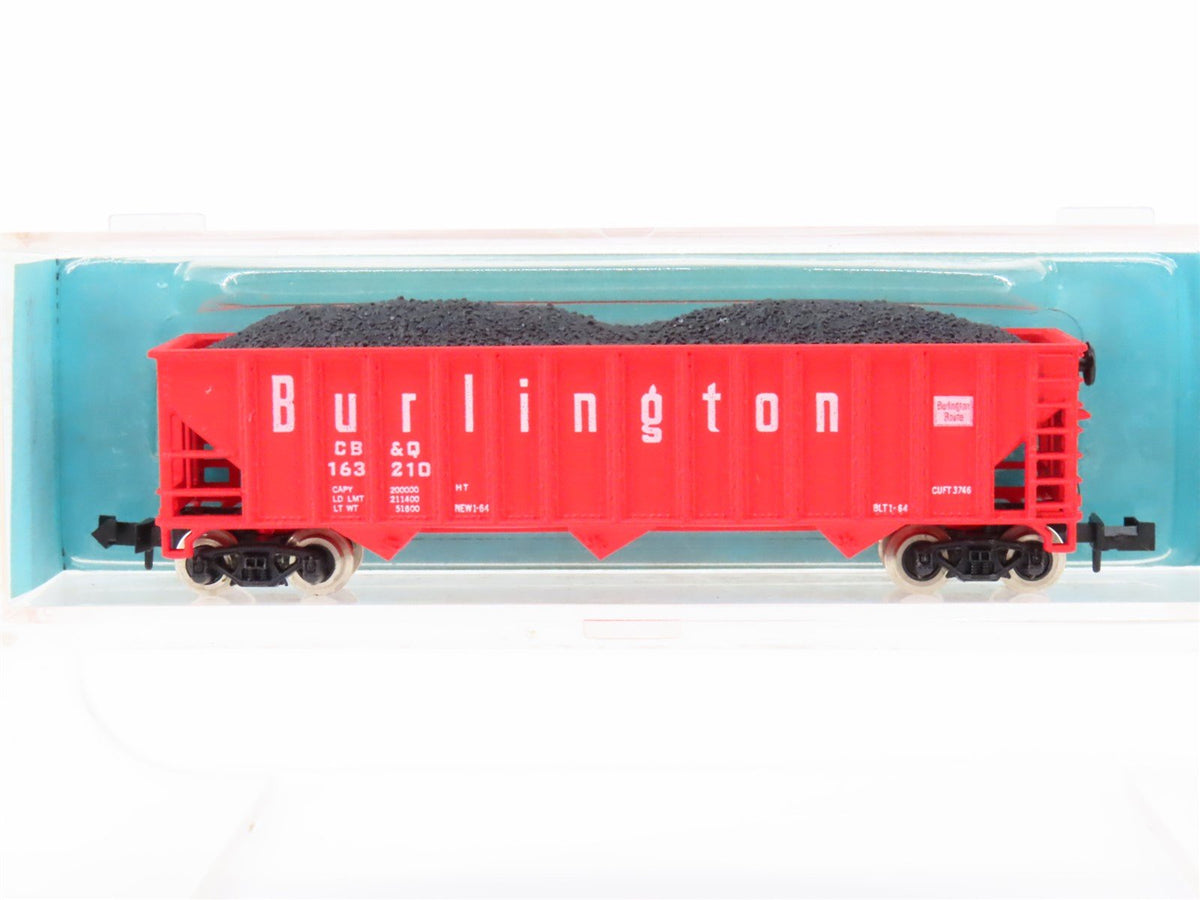 N Atlas 3262 CB&amp;Q Burlington Route 90-Ton 3-Bay Open Hopper #163210 w/ Load