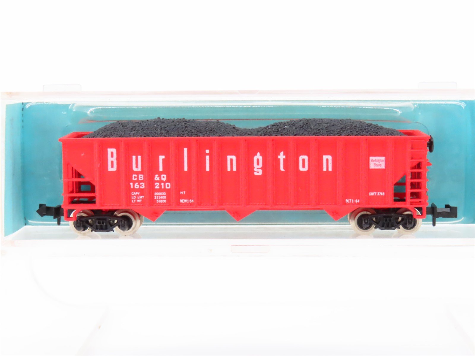 N Atlas 3262 CB&Q Burlington Route 90-Ton 3-Bay Open Hopper #163210 w/ Load