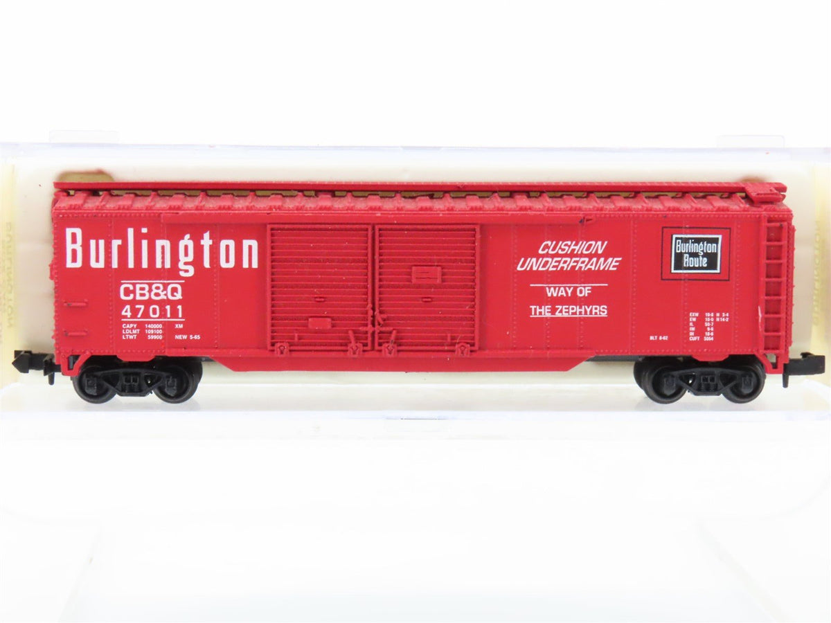 N Scale Atlas 3633 CB&amp;Q Burlington Route 50&#39; Double Door Box Car #47011