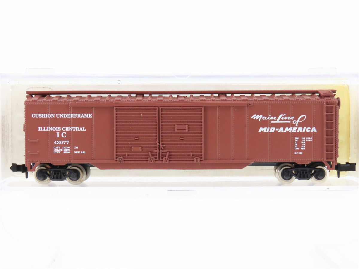 N Scale Atlas 3632 IC Illinois Central &quot;Mainline&quot; 50&#39; Double Door Box Car #43077