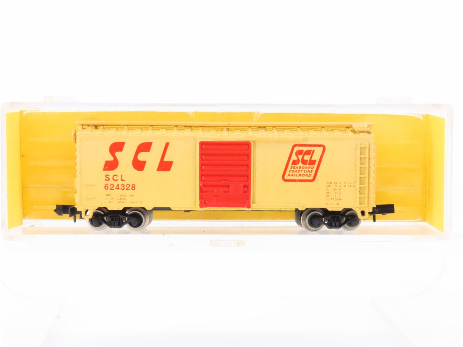 N Scale Atlas 3418 SCL Seaboard Coast Line 40' Single Door Box Car #624328