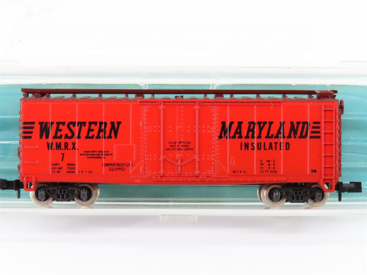 N Scale Atlas 3305 WMRX Western Maryland 40&#39; Insulated Plug Door Box Car #7