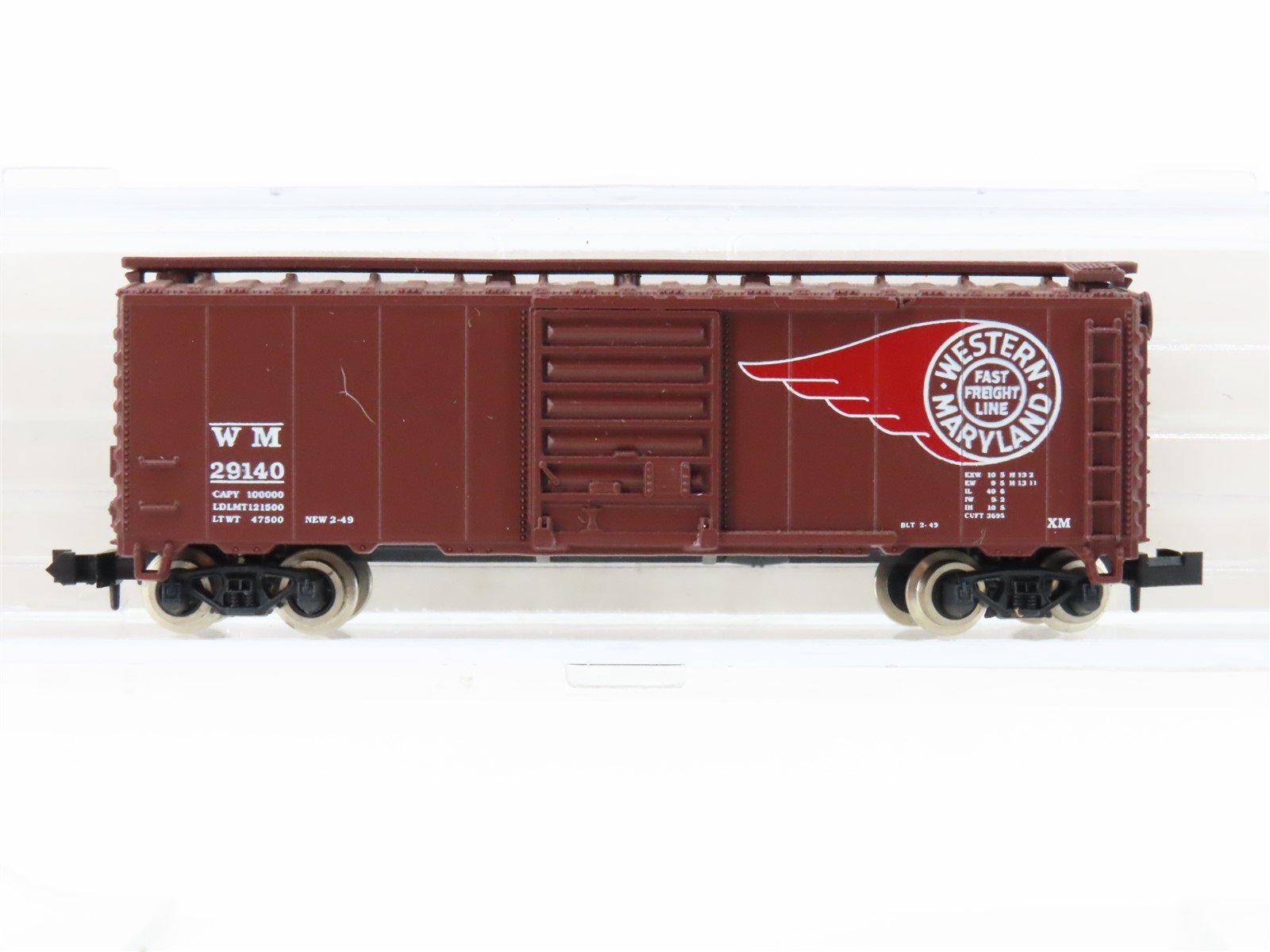 N Scale Atlas 3441 WM Western Maryland "Fireball" 40' Single Door Box Car #29140