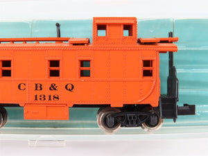 N Scale Atlas 3572 CB&Q Burlington Route Offset Cupola Steel Caboose #1318