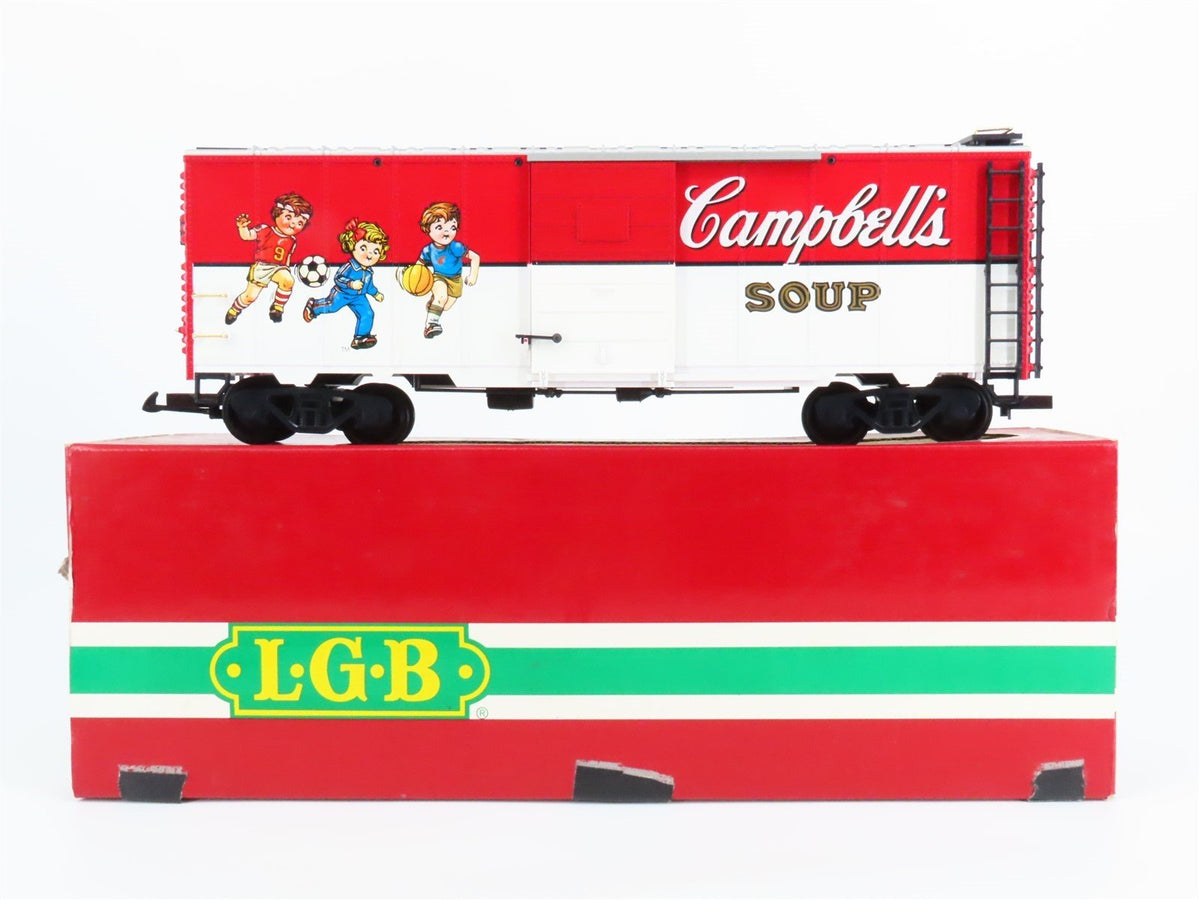 G Scale LGB 41911 Campbells Soup 40&#39; Boxcar No# - Soccer Kids Paint Scheme