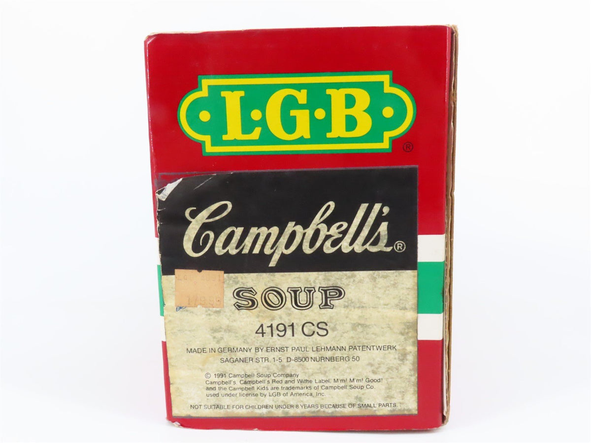 G Scale LGB 4191 CS Campbells Soup 40&#39; Boxcar No# - Kids w/ Soup Paint Scheme