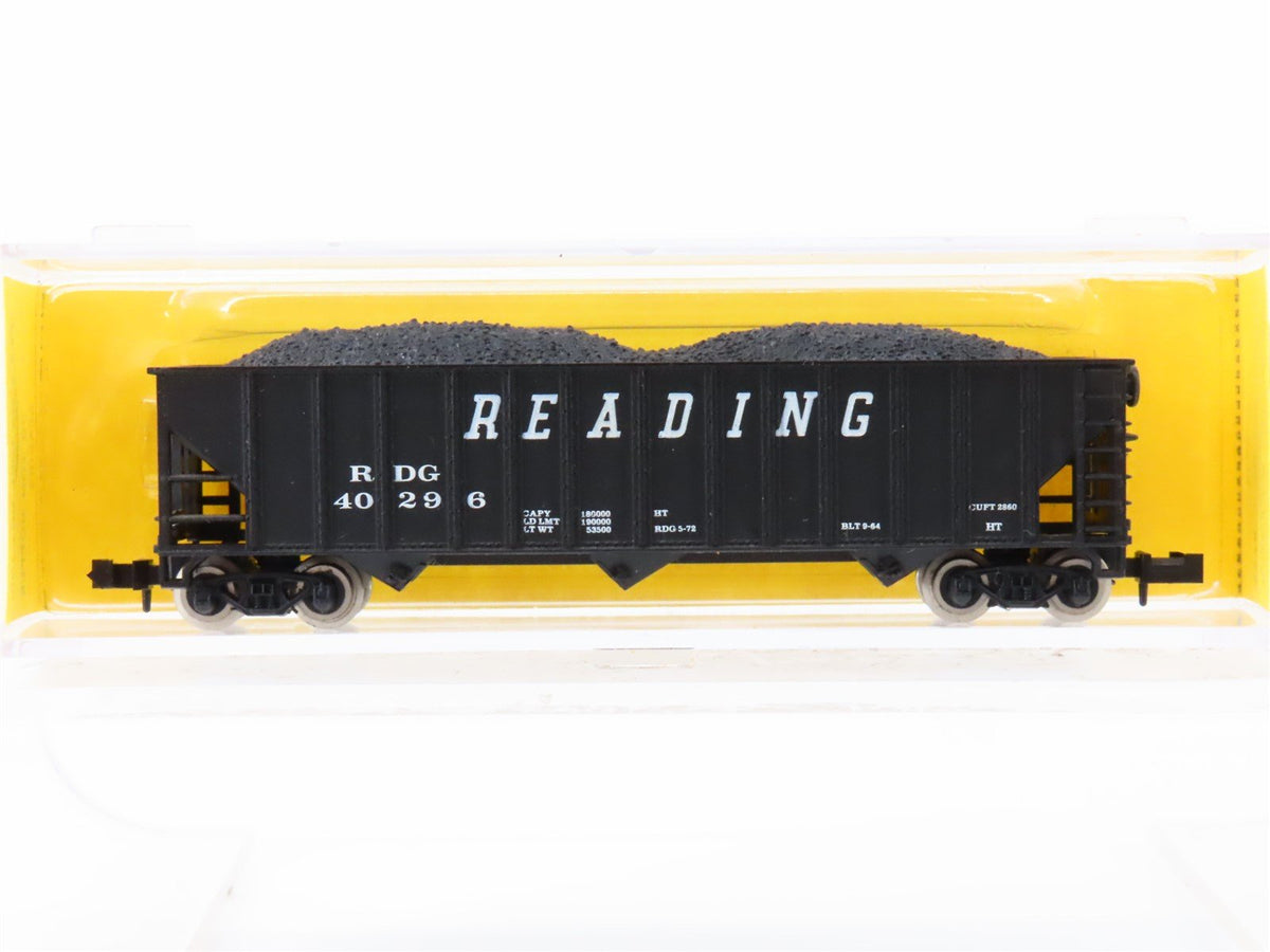 N Scale Atlas 3274 RDG Reading 90-Ton 3-Bay Open Hopper #40296 w/ Load