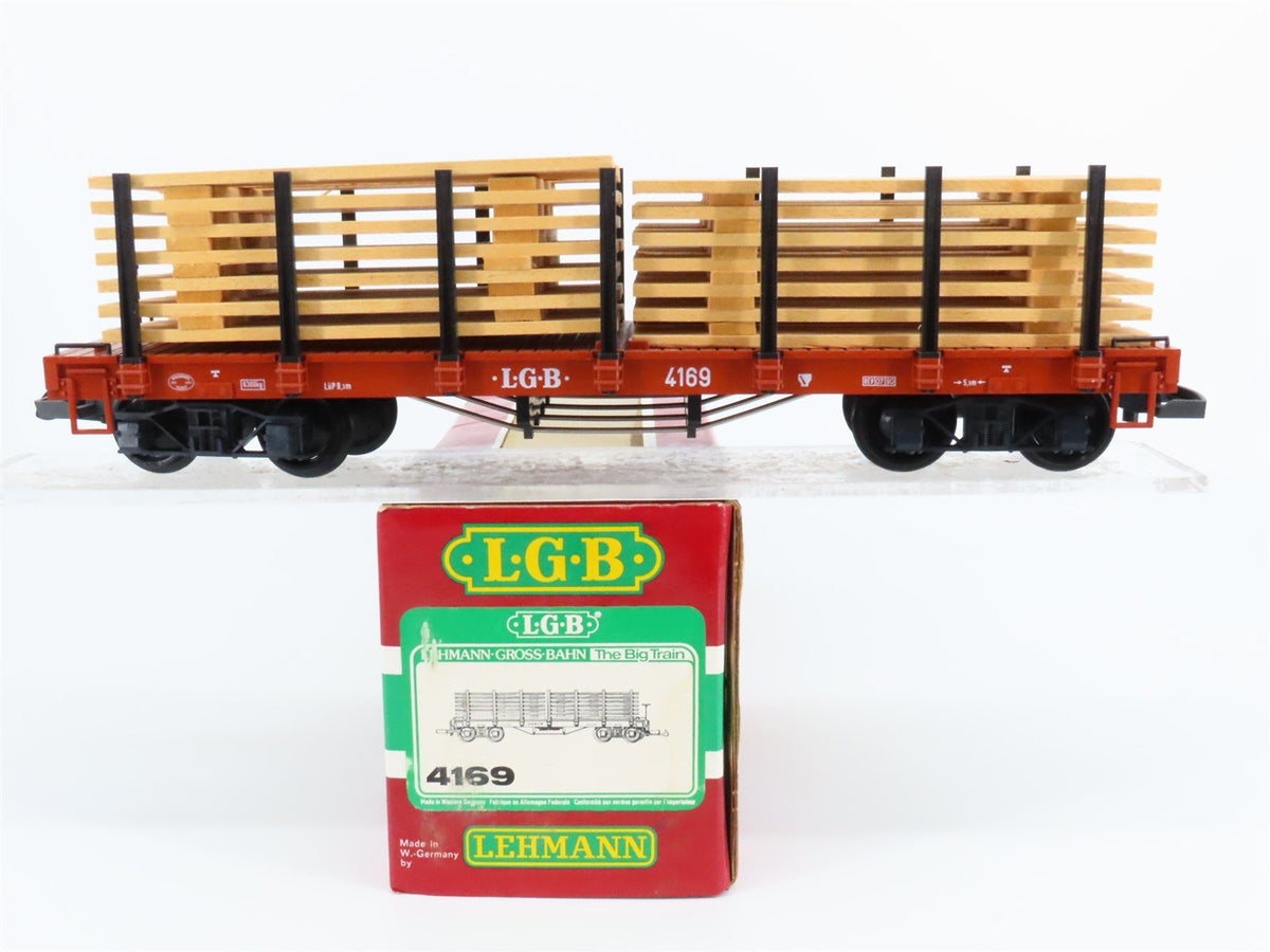 G Scale LGB 4169 LGB Stake Flatcar #4169 w/Lumber Loads