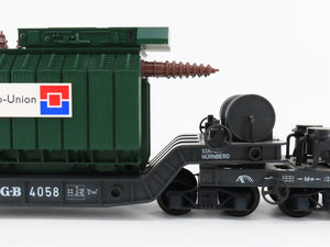 G Scale LGB 4058 LGB Depressed Center Flatcar #4068 w/ Trafo-Union Load