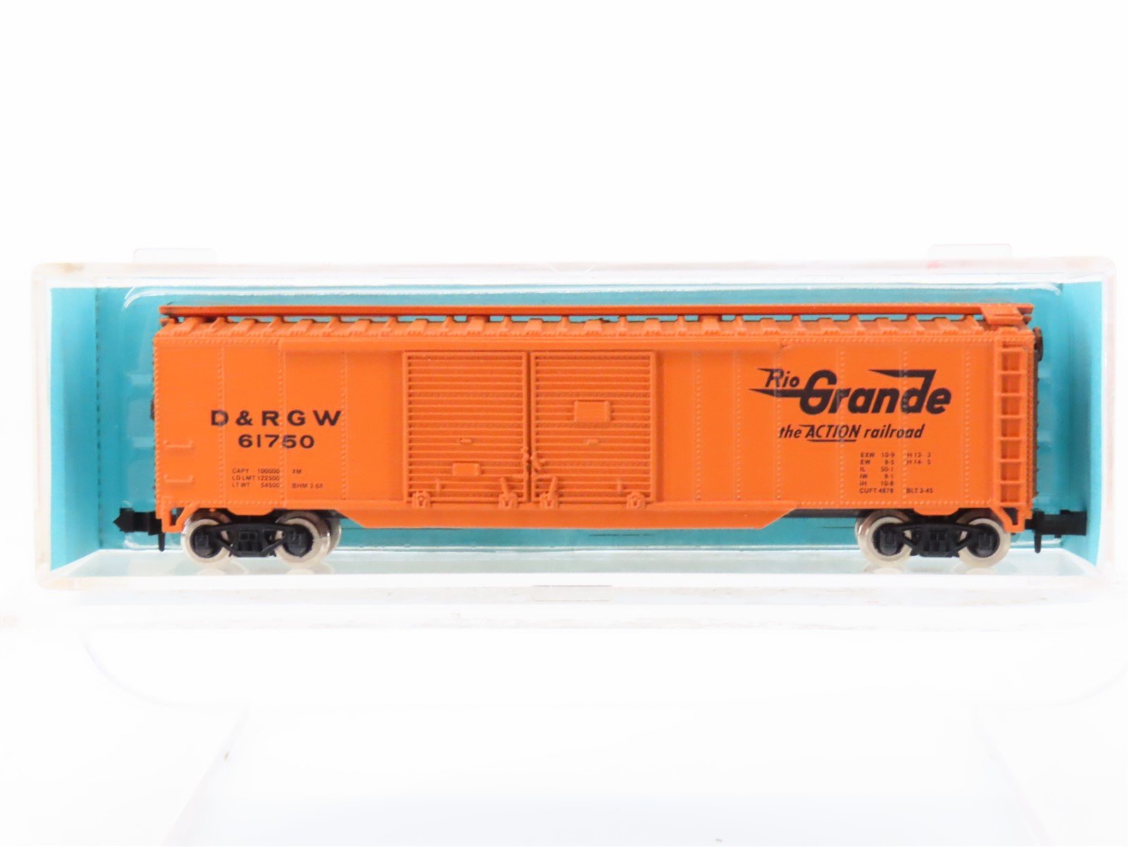 N Scale Atlas 3614 D&RGW Rio Grande 50' Double Door Box Car #61750