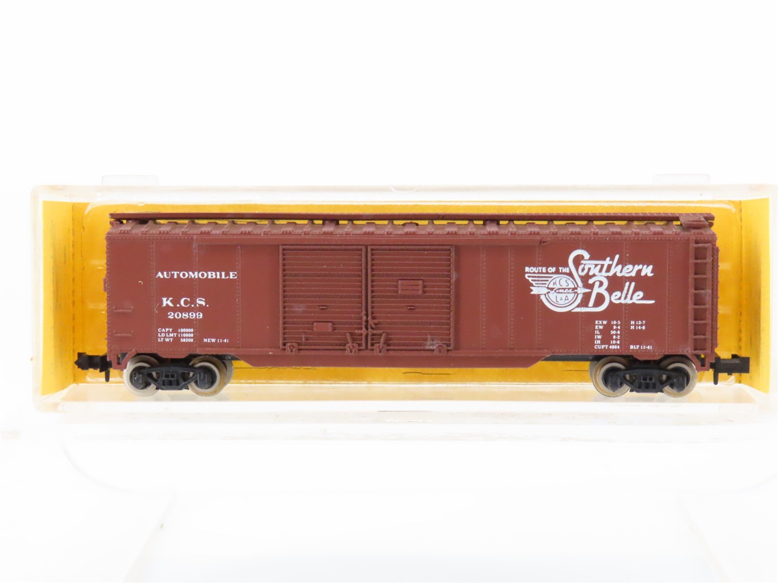 N Scale Atlas 3613 KCS "Southern Belle Route" 50' Double Door Box Car #20899