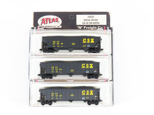 N Atlas Special Edition 5532 CSX Transportation 3-Bay Hoppers 3-Pack w/ Loads