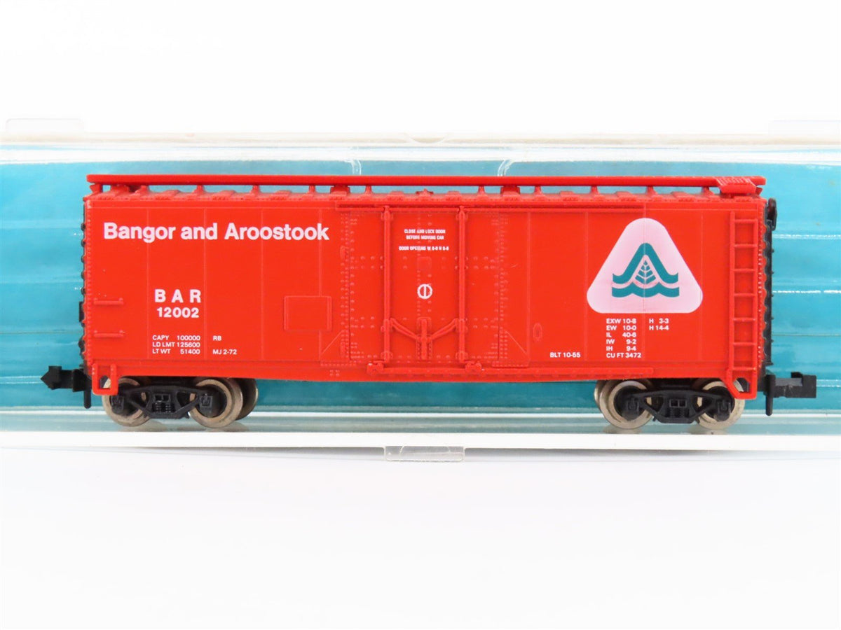 N Scale Atlas 3320 BAR Bangor &amp; Aroostook 40&#39; Plug Door Box Car #12002