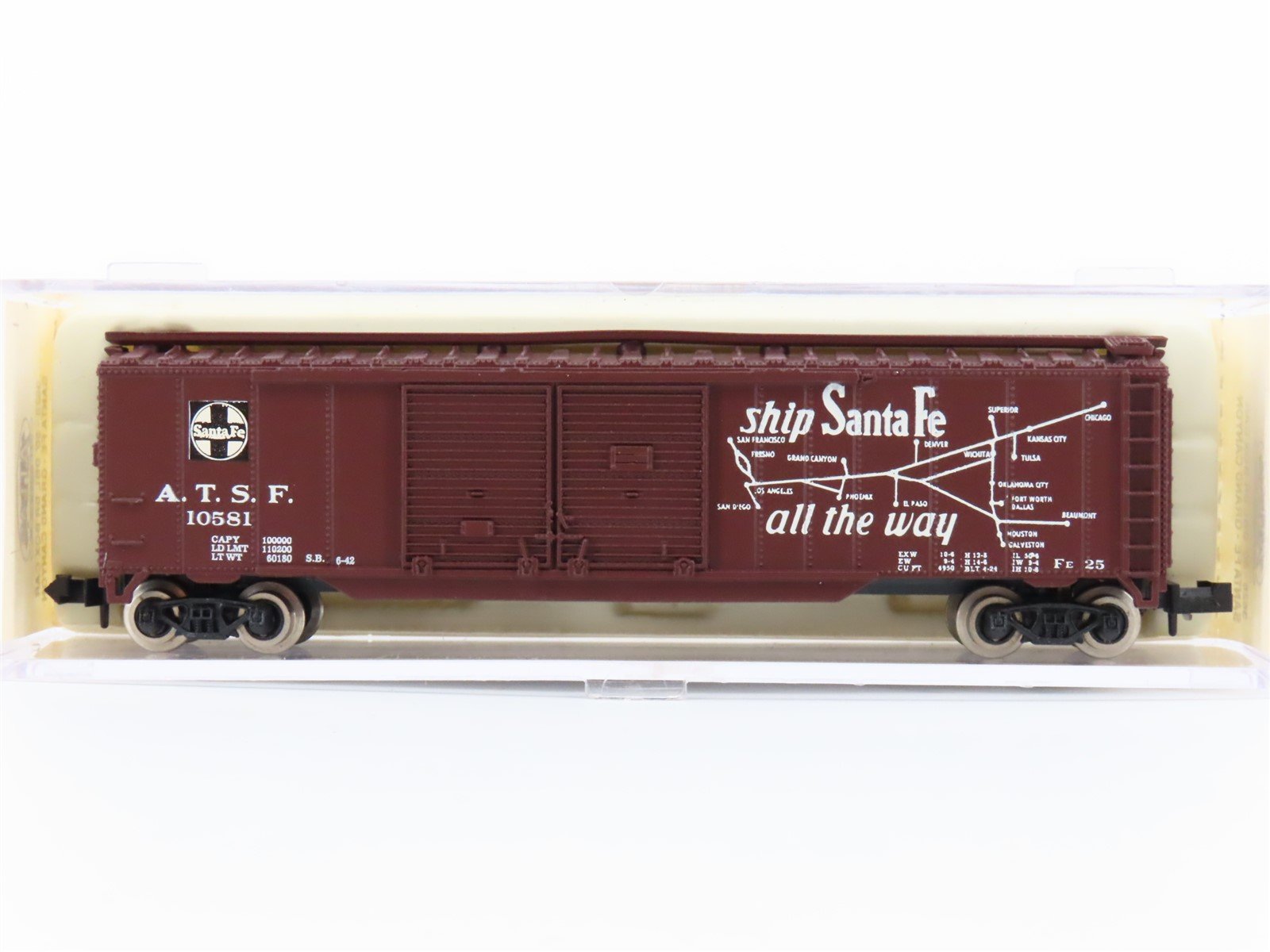 N Atlas 3628 ATSF Santa Fe "Grand Canyon / Map" 50' Double Door Box Car #10581