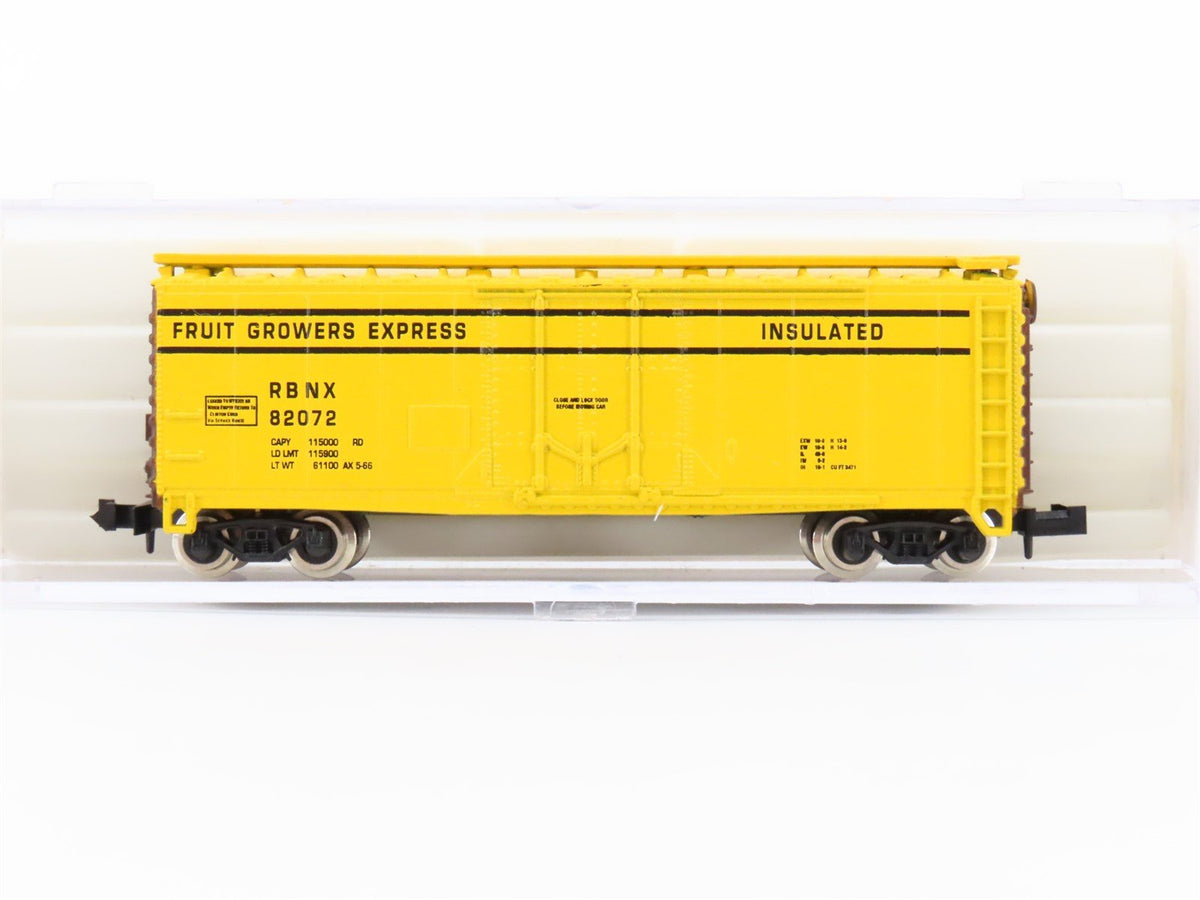 N Scale Atlas 3331 RBNX Fruit Growers Express 40&#39; Plug Door Box Car #82072