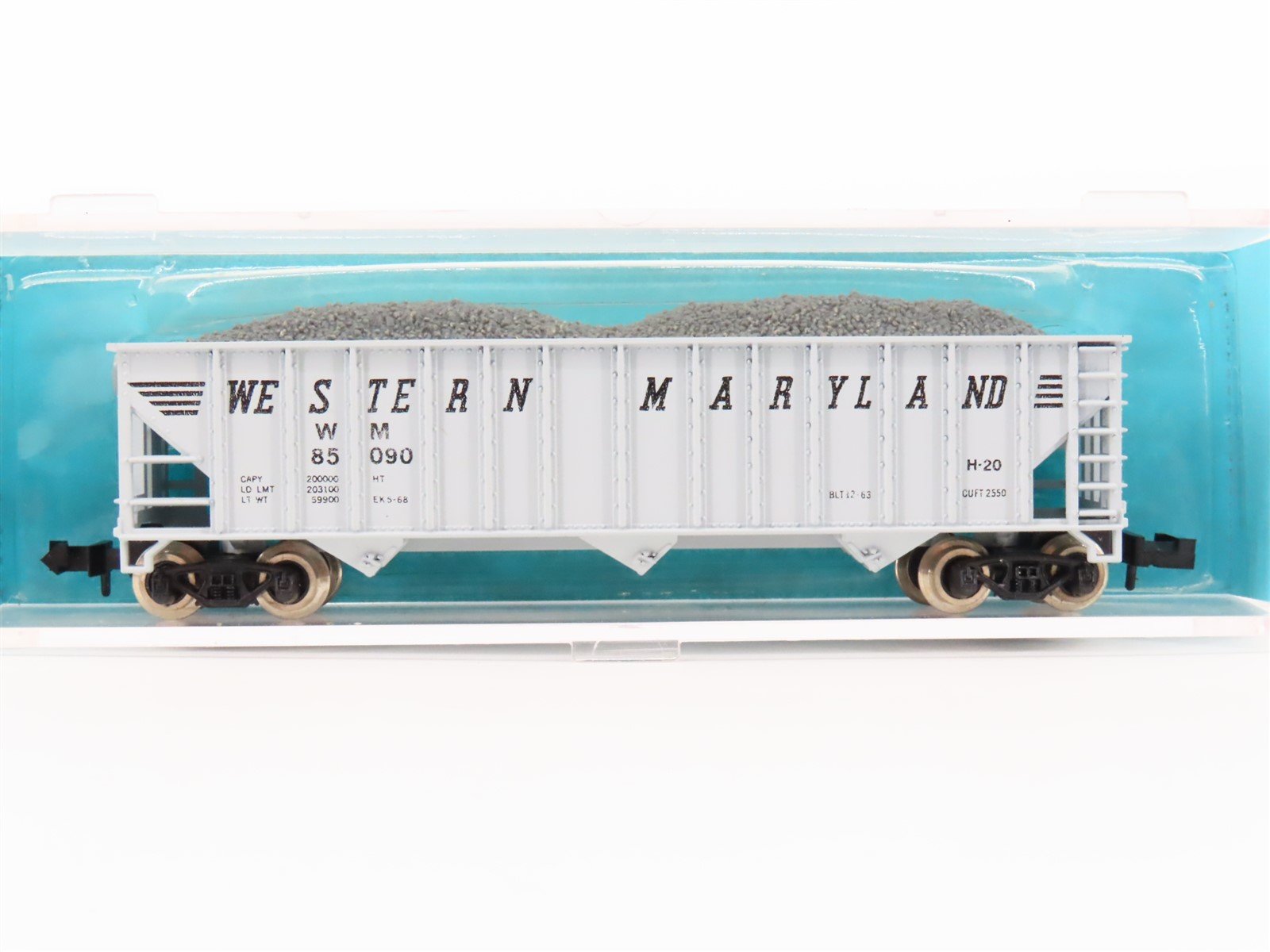 N Scale Atlas 3265 WM Western Maryland 3-Bay Gravel Hopper #85090 w/ Load