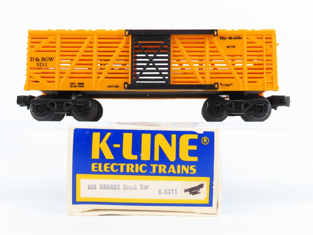 O Gauge 3-Rail K-Line K-5211 D&amp;RGW Rio Grande Stock Car #5211