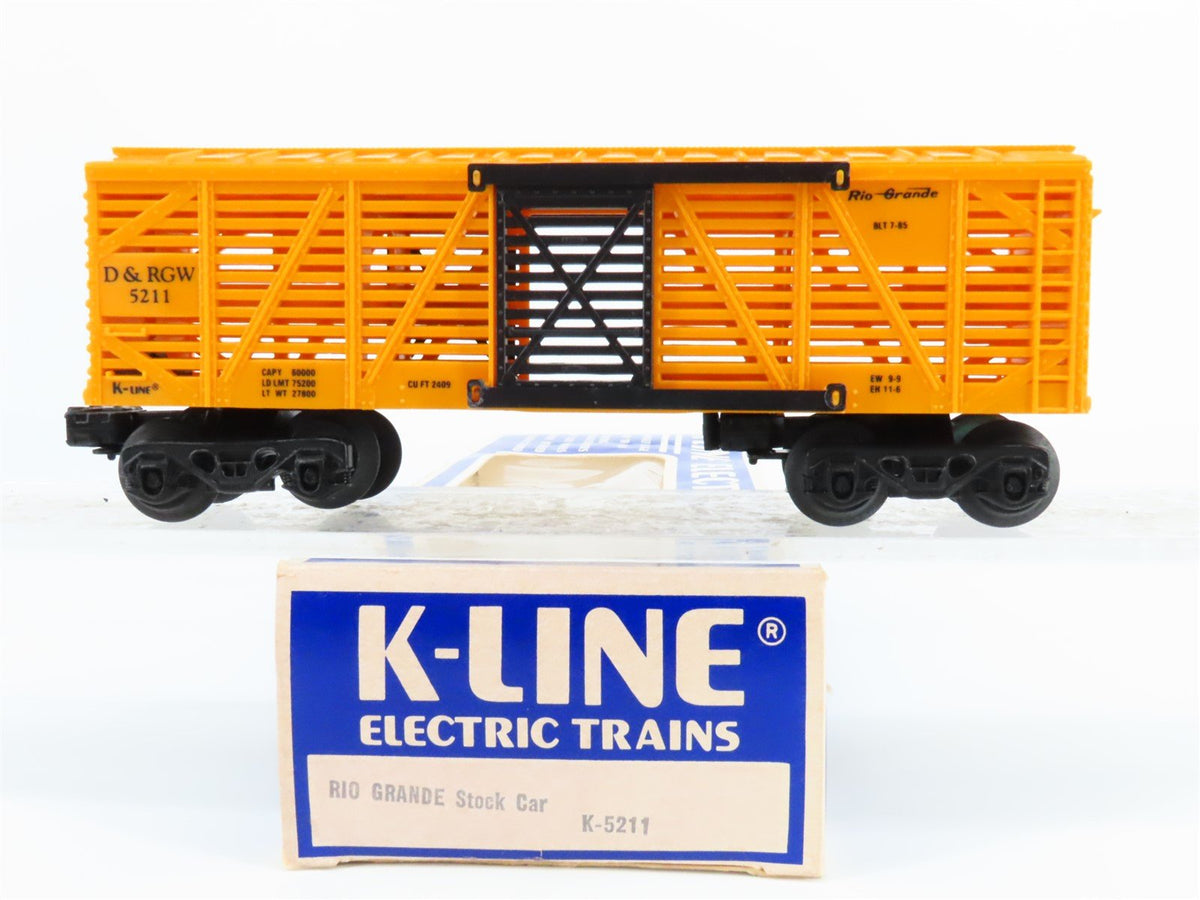 O Gauge 3-Rail K-Line K-5211 D&amp;RGW Rio Grande Stock Car #5211