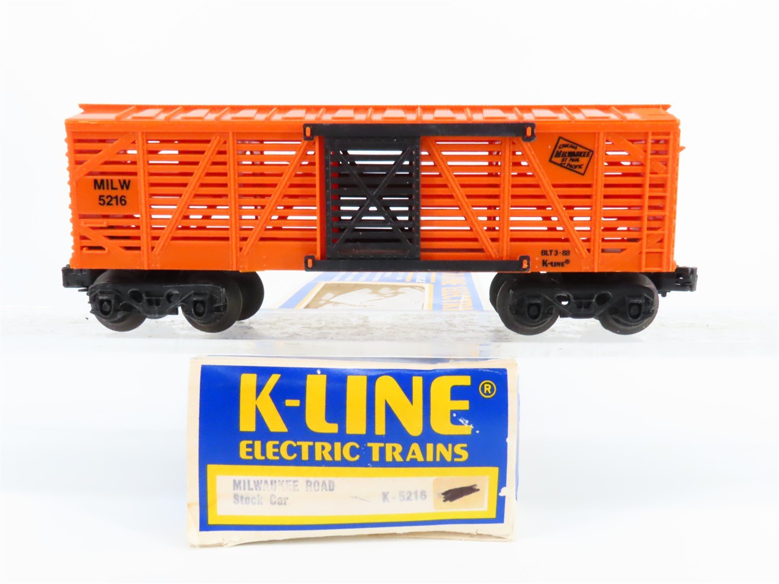 O Gauge 3-Rail K-Line K-5216 MILW Milwaukee Road Stock Car #5216