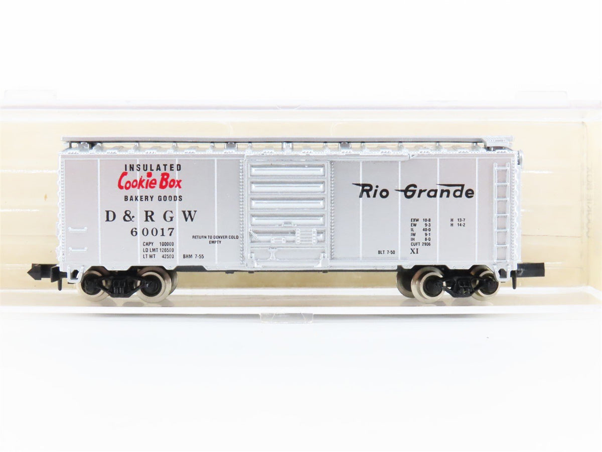 N Scale Atlas 3438 D&amp;RGW Rio Grande &quot;Cookie Box&quot; 40&#39; Single Door Box Car #60017