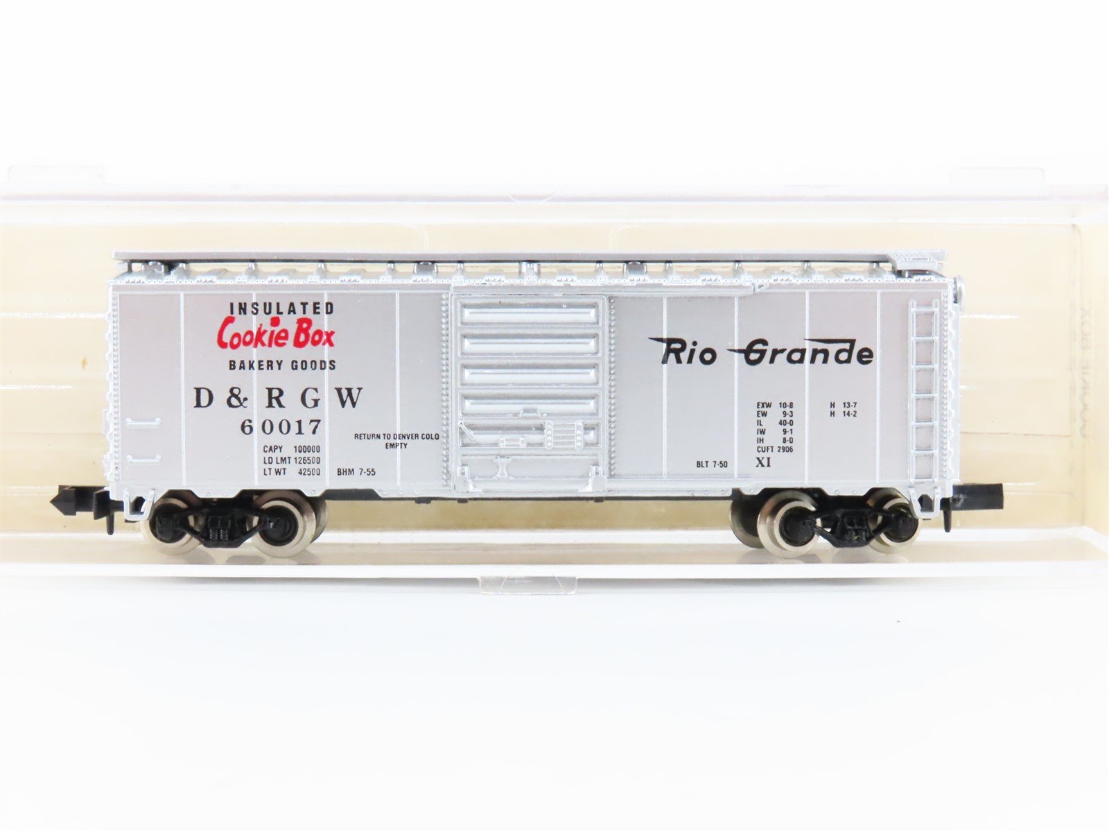 N Scale Atlas 3438 D&RGW Rio Grande "Cookie Box" 40' Single Door Box Car #60017