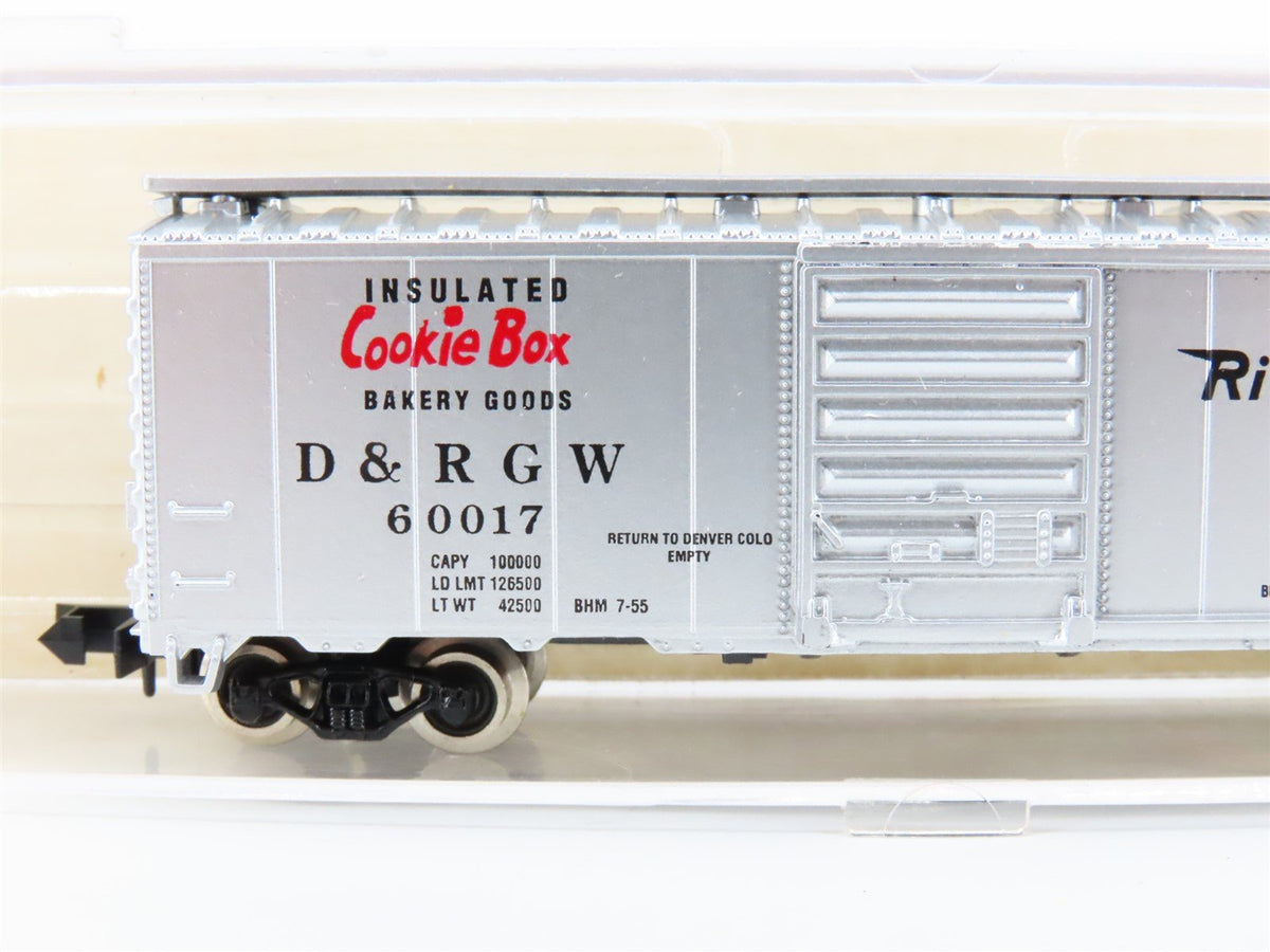 N Scale Atlas 3438 D&amp;RGW Rio Grande &quot;Cookie Box&quot; 40&#39; Single Door Box Car #60017