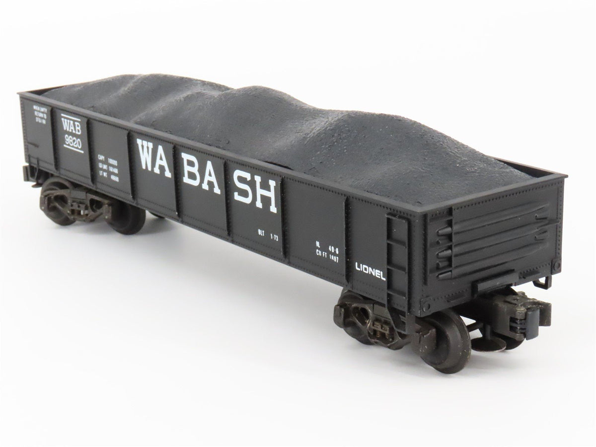 O Gauge 3-Rail Lionel 6-9820 WAB Wabash Open Gondola #9820 w/ Coal Load