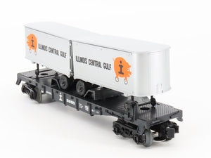 O Gauge 3-Rail Lionel ICG Illinois Central Gulf Flat Car #9285 w/ 2 Trailers