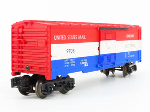 O Gauge 3-Rail Lionel 6-9708 RPO United States Mail Post Office Box Car #9708