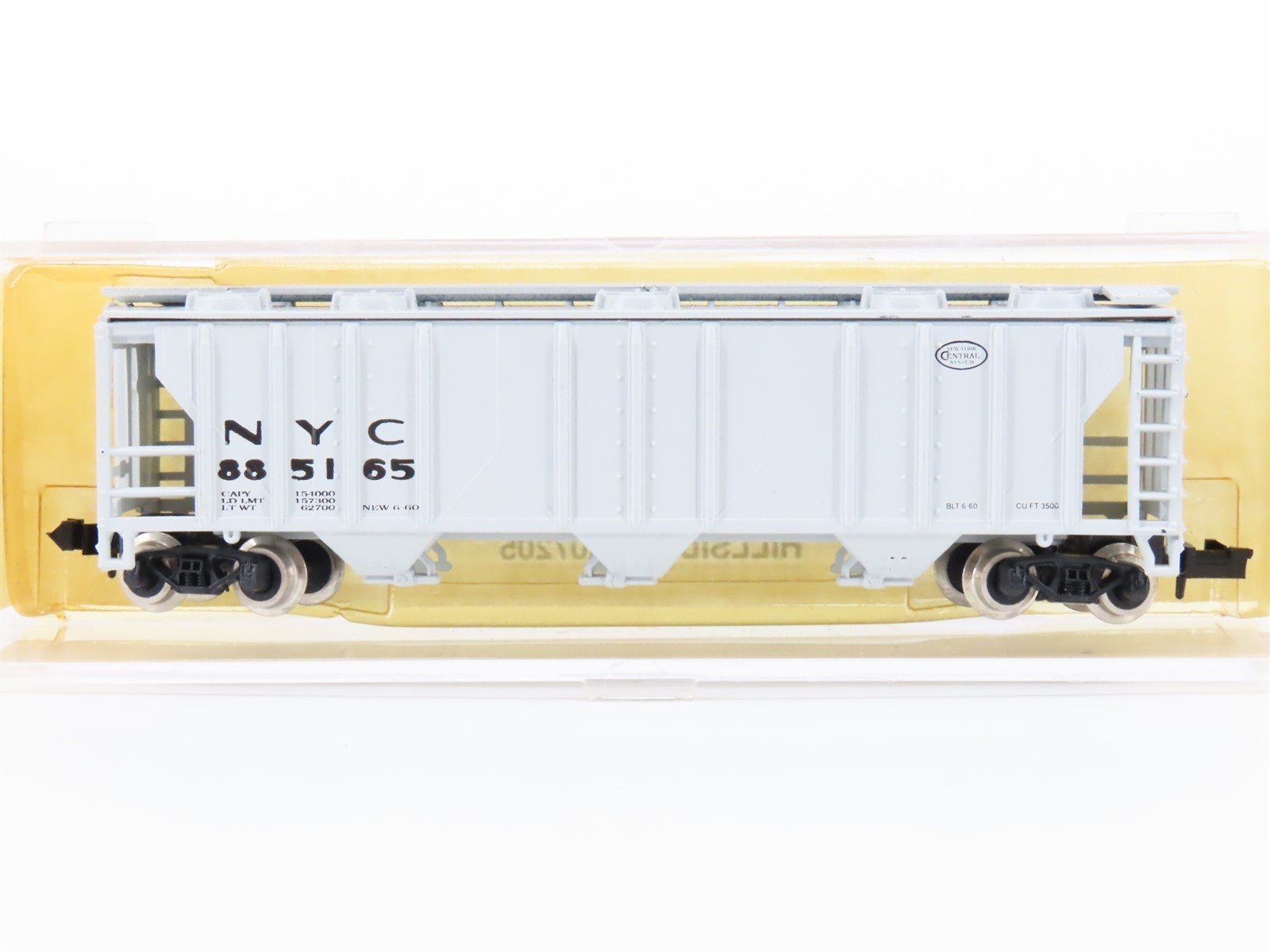 N Scale Atlas 3728 NYC New York Central 3-Bay Covered Hopper #885165