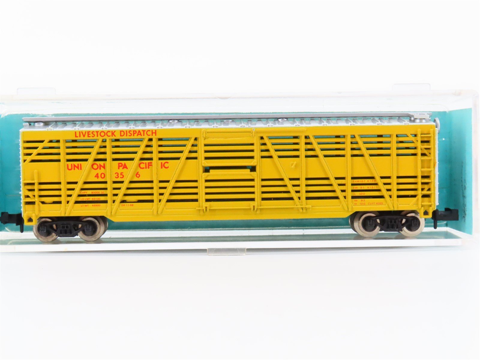 N Scale Atlas 3543 UP Union Pacific 50' Stock Car #40356