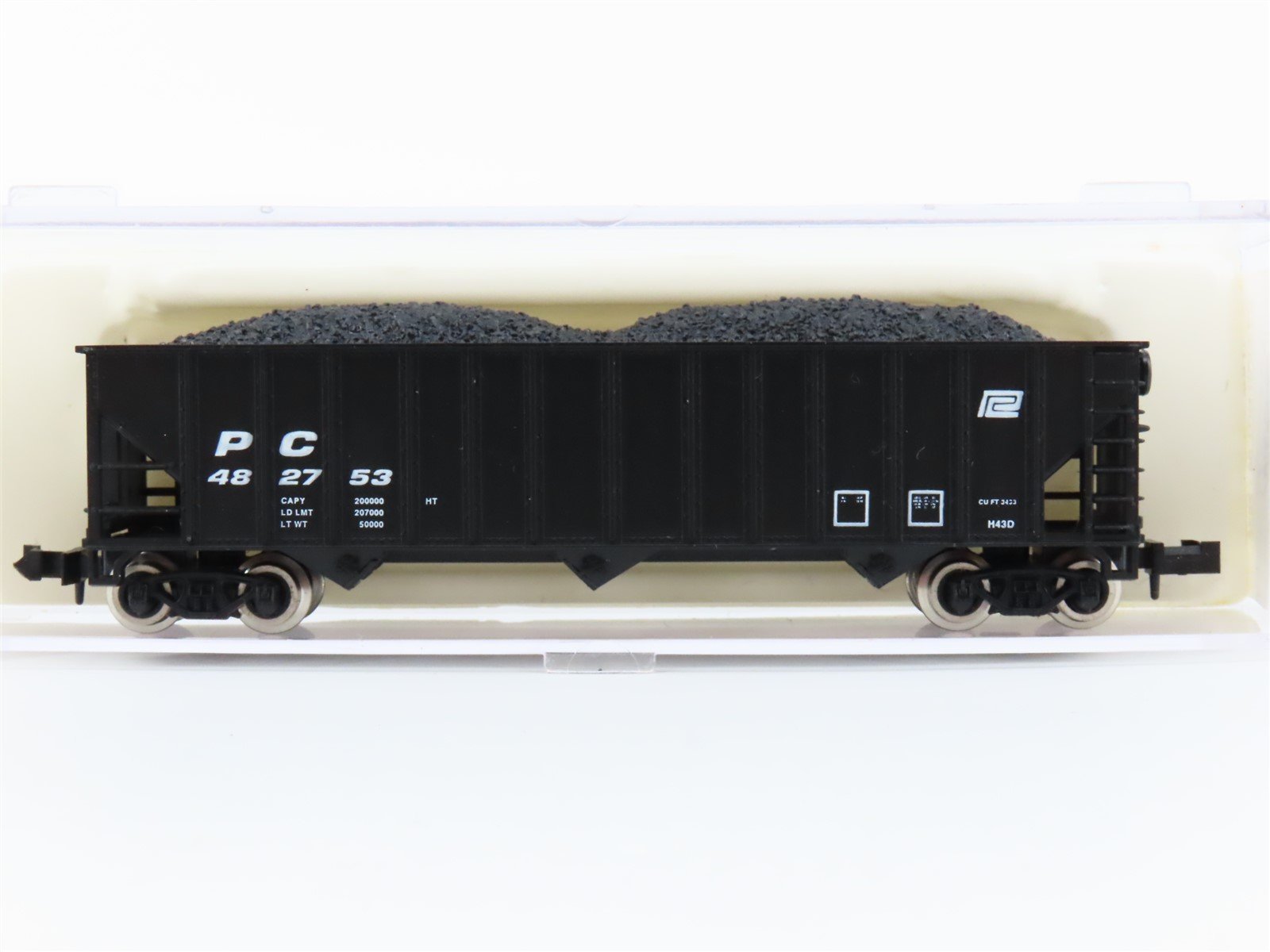 N Scale Atlas 3292 PC Penn Central 3-Bay Open Hopper #482753 w/ Load