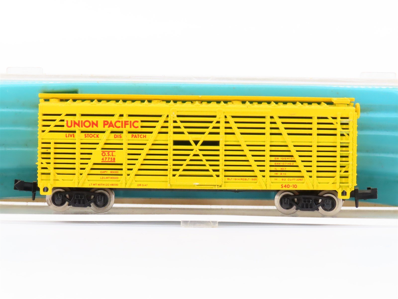 N Scale Atlas 2411 OSL UP Union Pacific 40' Stock Car #47758