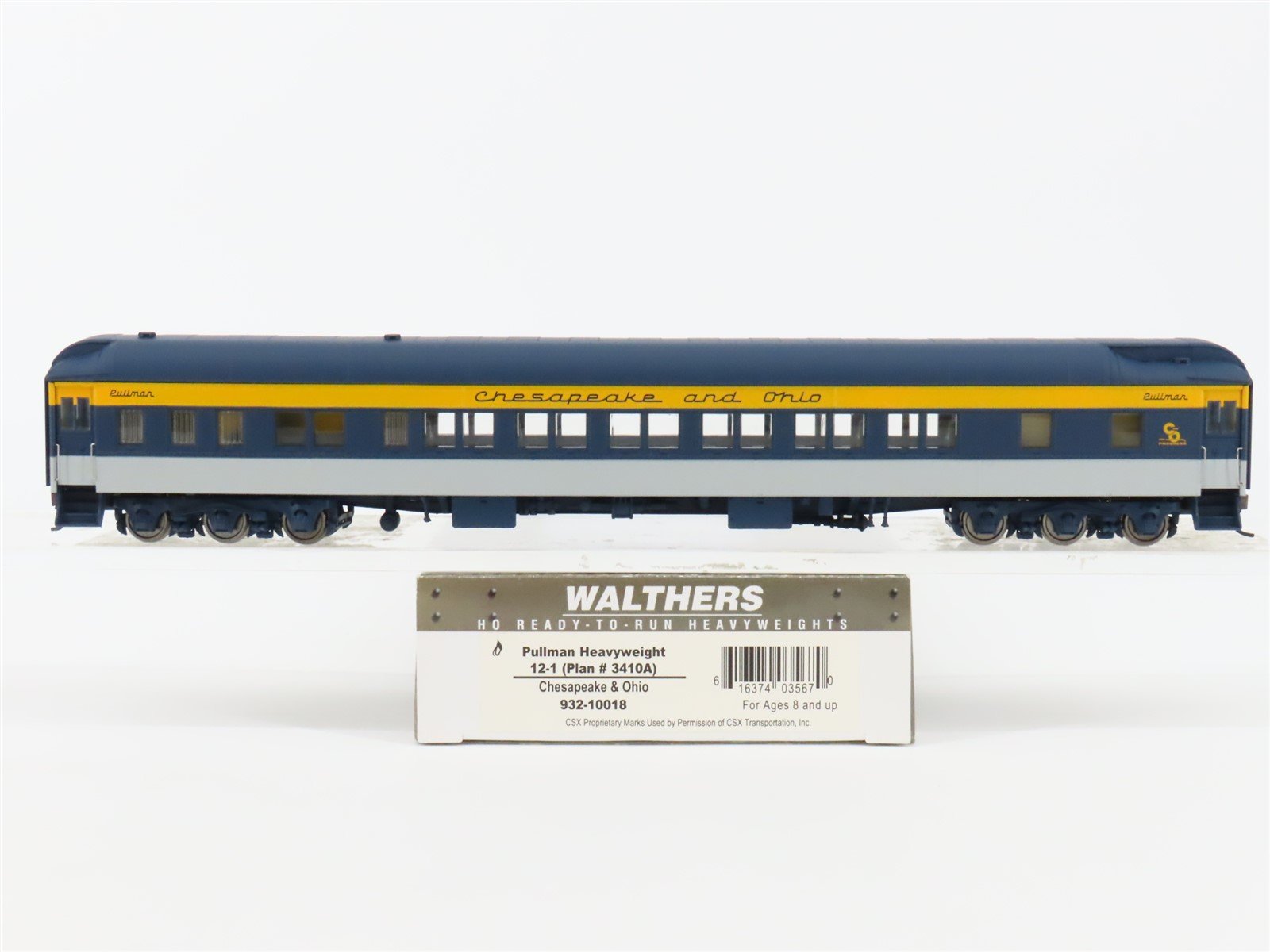 HO Walthers Heavyweights 932-10018 C&O Chesapeake & Ohio 12-1 Sleeper Passenger