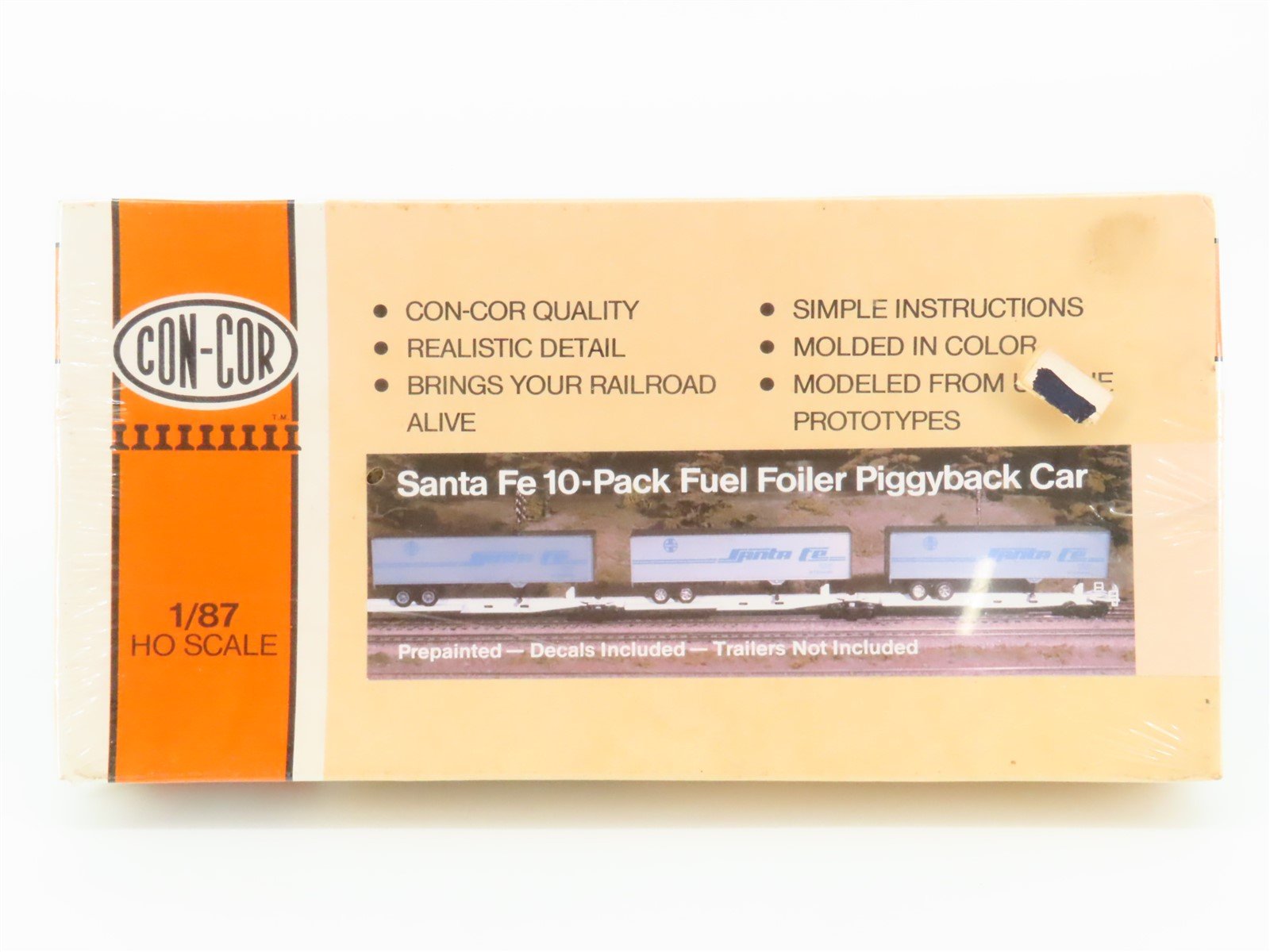 HO Scale Con-Cor 0004-008100 Undecorated 40' Piggyback Box Trailer 3-Pack