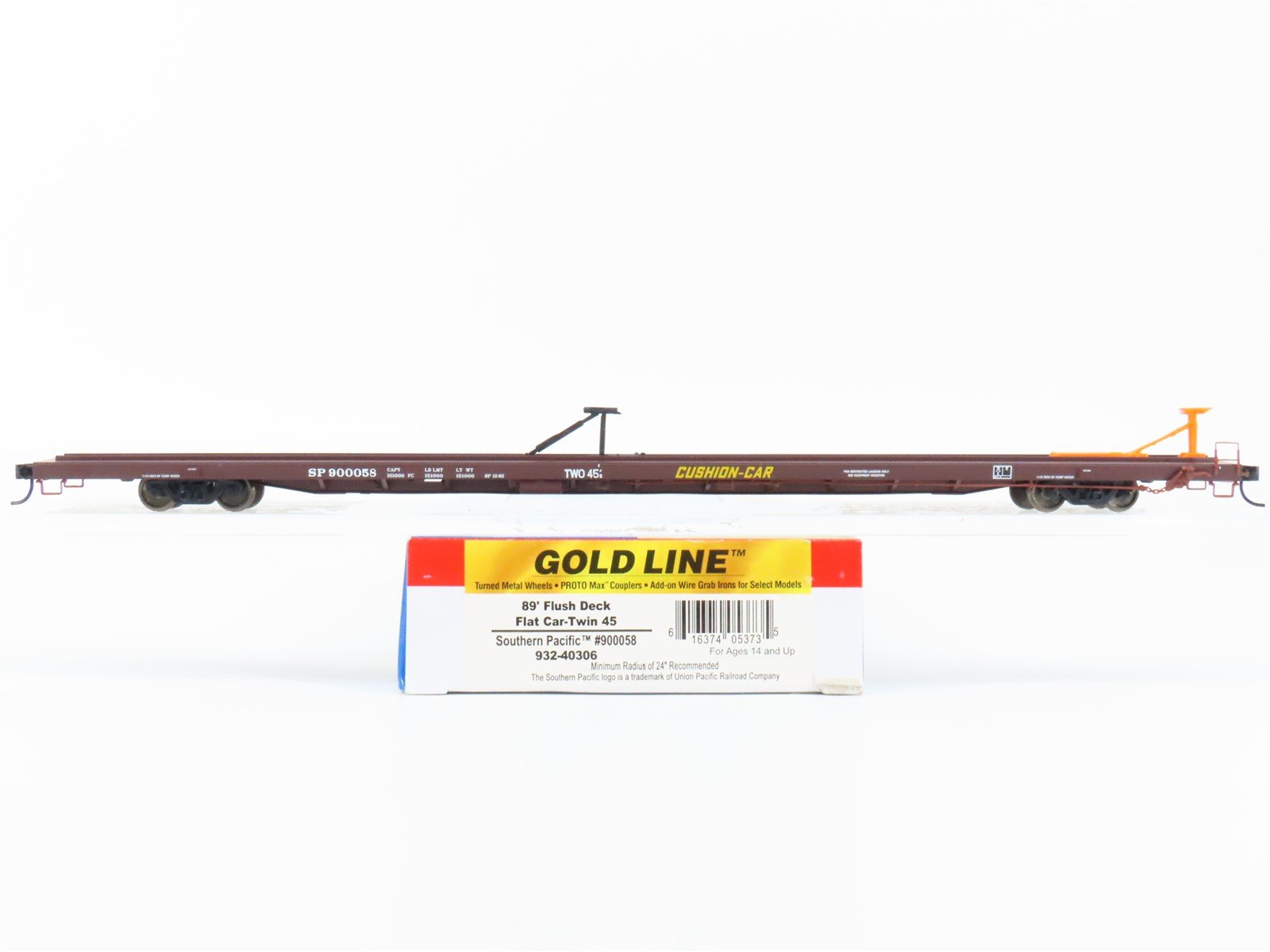 HO Walthers Gold Line #932-40306 SP Southern Pacific 89' Flush Deck Flat Car