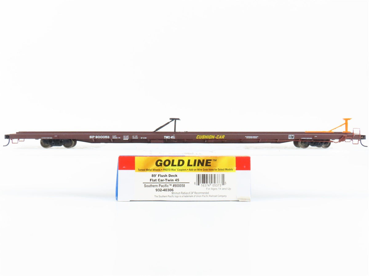 HO Walthers Gold Line #932-40306 SP Southern Pacific 89&#39; Flush Deck Flat Car