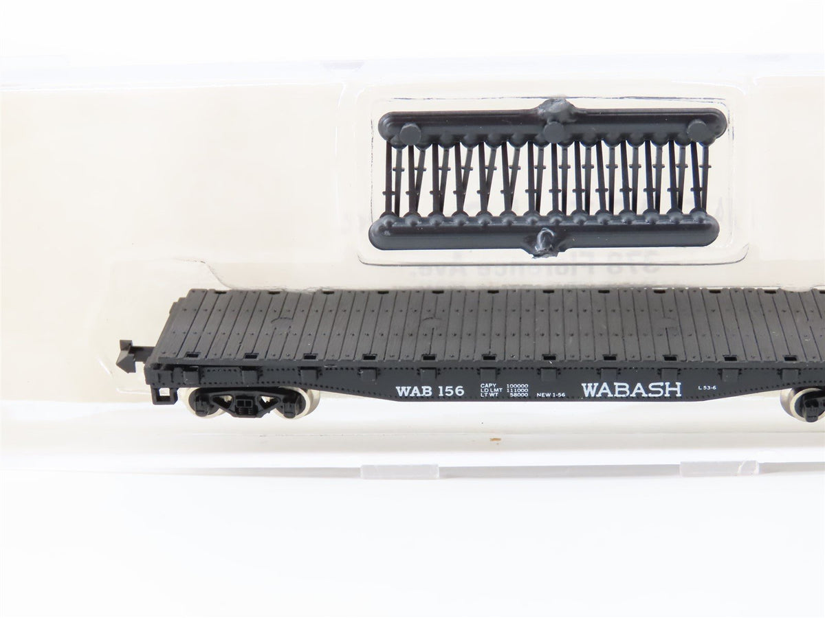 N Scale Atlas 3812 WAB Wabash 50&#39; Flat Car #156 w/ Stakes