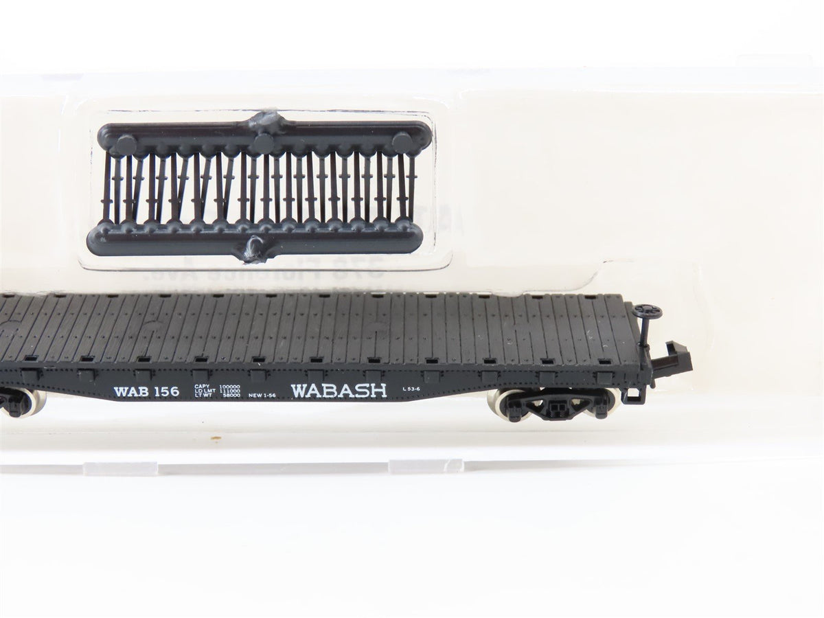 N Scale Atlas 3812 WAB Wabash 50&#39; Flat Car #156 w/ Stakes