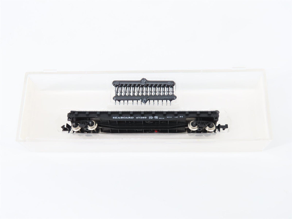 N Scale Atlas 3810 SAL Seaboard Air Line 50&#39; Flat Car #47289 w/ Stakes