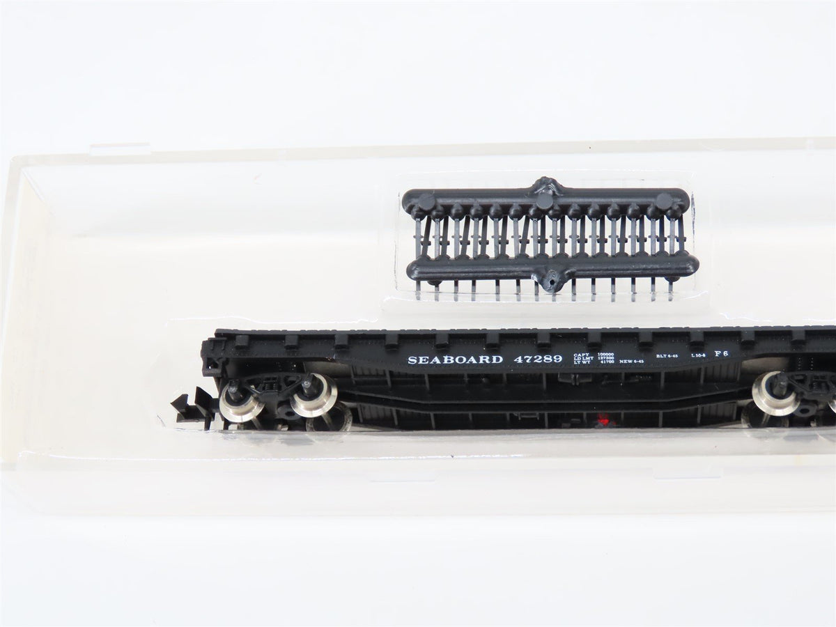 N Scale Atlas 3810 SAL Seaboard Air Line 50&#39; Flat Car #47289 w/ Stakes