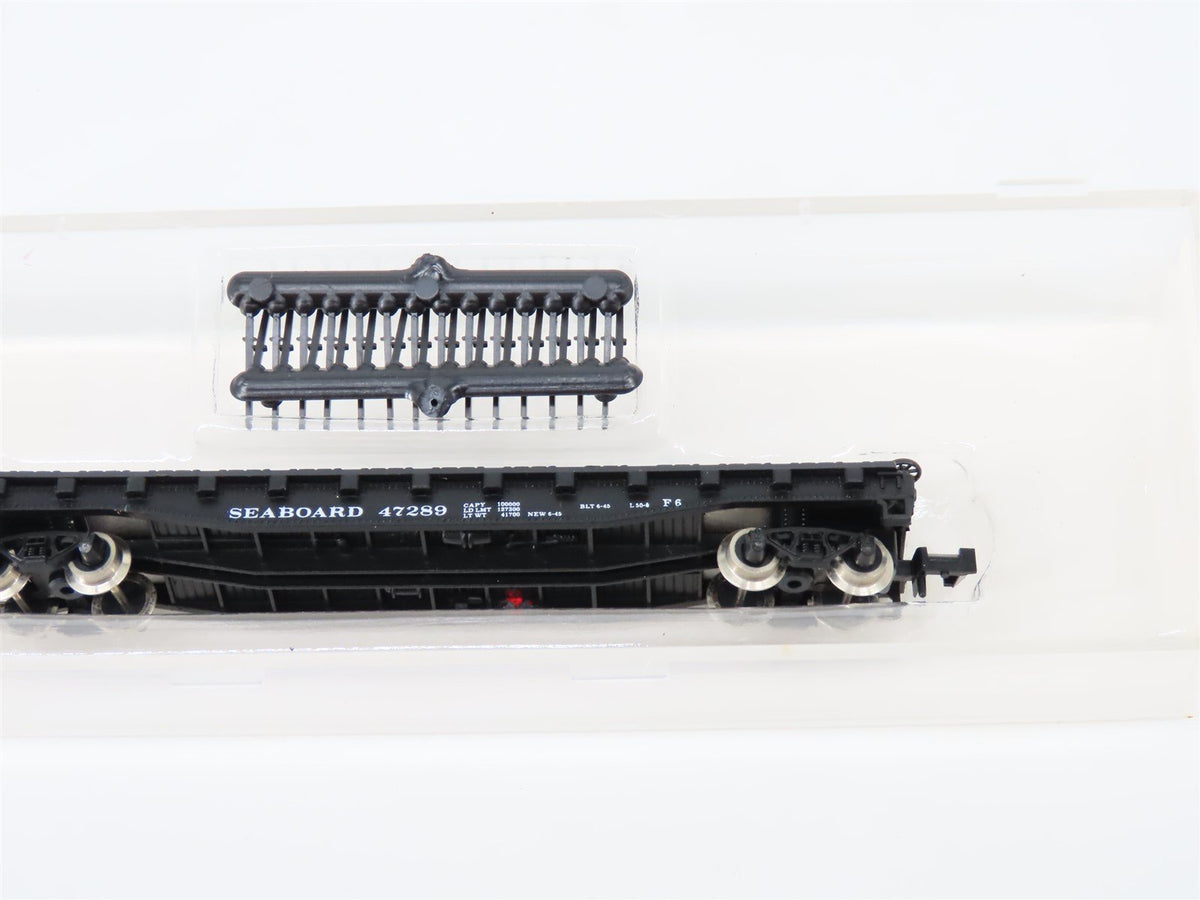 N Scale Atlas 3810 SAL Seaboard Air Line 50&#39; Flat Car #47289 w/ Stakes