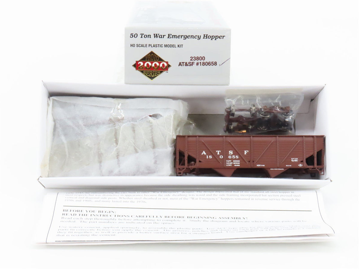 HO Scale Proto 2000 23800 ATSF Santa Fe 50-Ton Emergency Hopper Car #180658 Kit