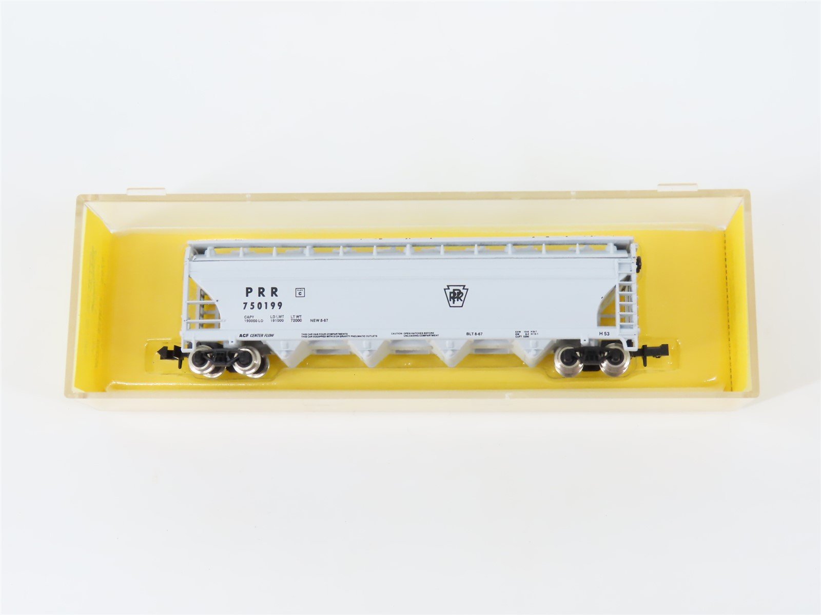 N Scale Atlas 3708 PRR Pennsylvania 4-Bay Centerflow Covered Hopper #750199