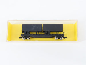 N Scale Atlas 3740 Undecorated Piggyback Flat Car w/ 2 Trailers