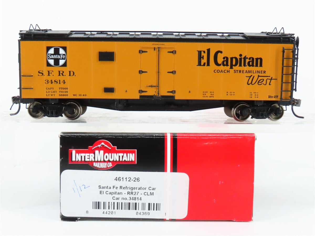 HO Scale InterMountain 46112-26 SFRD Santa Fe Railroad El Capitan Reefer #34814