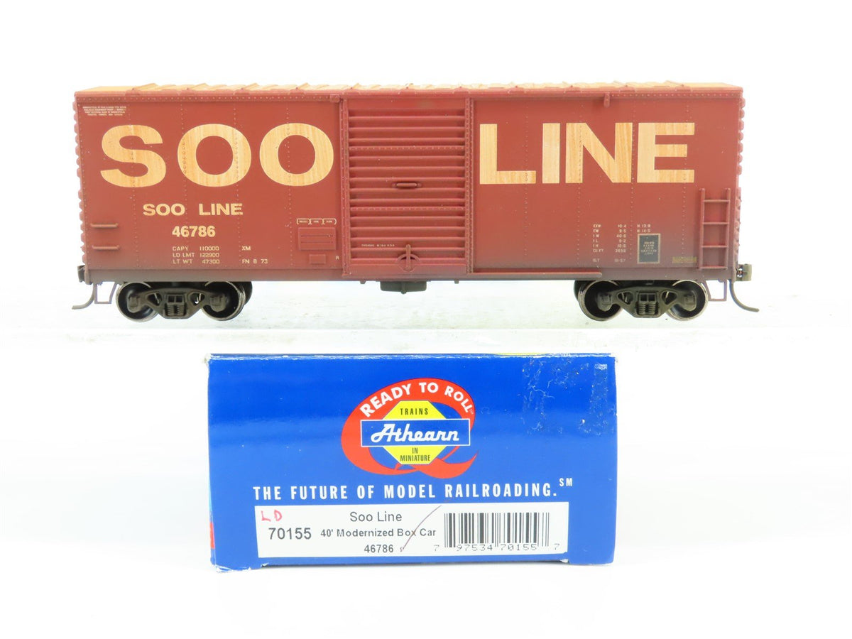 HO Athearn #70155 SOO Line 40&#39; Modernized Box Car #46786 - Custom Weathered