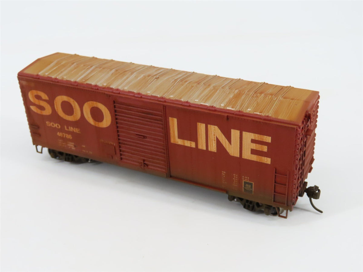 HO Athearn #70155 SOO Line 40&#39; Modernized Box Car #46786 - Custom Weathered